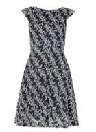 *izabel London Navy Fern Print Tea Dress