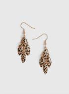 Dorothy Perkins Gold Leopard Print Glitter Earrings