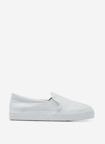 Dorothy Perkins White 'ivy' Crocodile Trainers