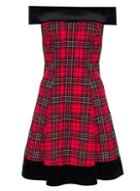 Dorothy Perkins *quiz Multi Checked Velvet Trim Dress
