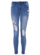 Dorothy Perkins *quiz Blue Embellished Skinny Fit Jeans