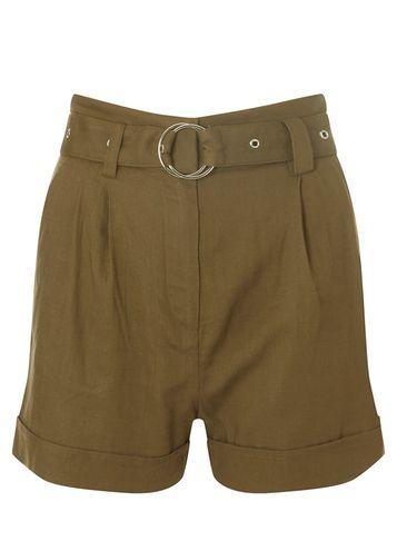 Dorothy Perkins Khaki Eyelet Linen Shorts