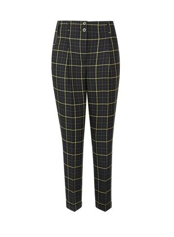 Dorothy Perkins Yellow And Navy Check Print Trousers