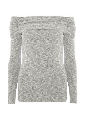 Dorothy Perkins *tall Grey Foldover Bardot Top