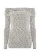 Dorothy Perkins *tall Grey Foldover Bardot Top