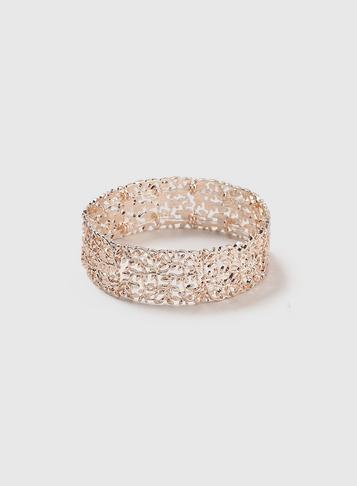 Dorothy Perkins Rose Gold Leaf Stretch Bracelet