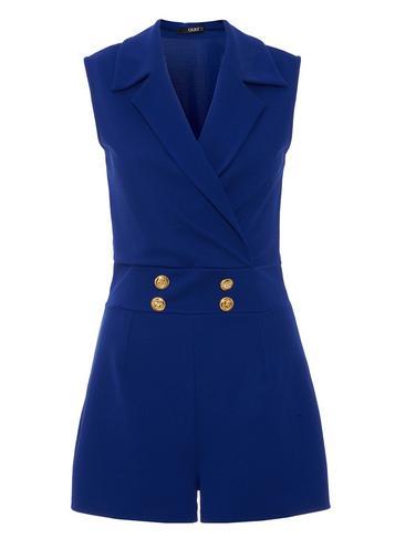 Dorothy Perkins *quiz Blue Sleeveless Playsuit