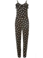 Dorothy Perkins Black Floral Strappy Frill Jumpsuit