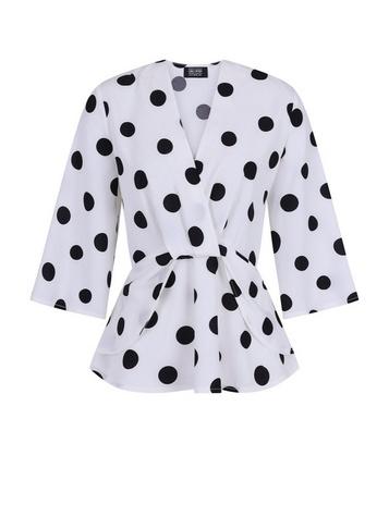 Girls On Film *girls On Film Monochrome Polka Dot Print Blouse