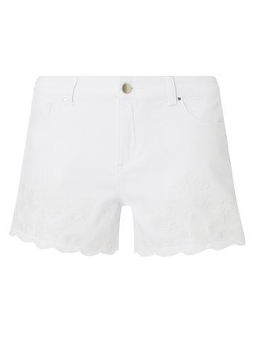 Dorothy Perkins White Scallop Embroidered Shorts