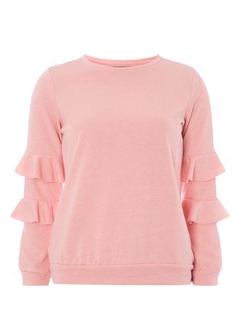 Dorothy Perkins Petite Pink Ruffle Sleeve Sweatshirt