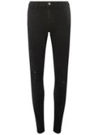 Dorothy Perkins *tall Black 'darcy' Ripped Knee Ankle Grazer Jeans