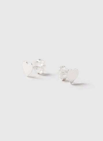 Dorothy Perkins Sterling Silver Heart Stud Earrings