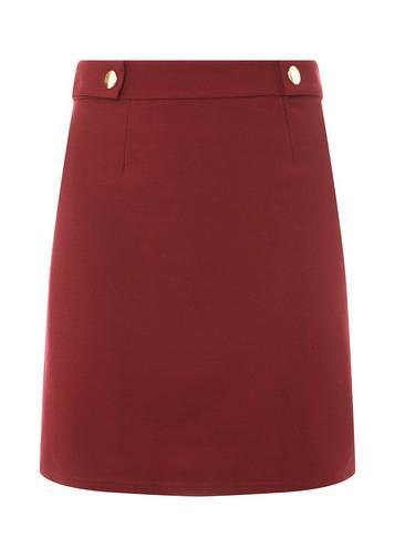 Dorothy Perkins Wine Side Popper Mini Skirt