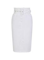 *girls On Film White Belted Paperbag Pencil Skirt
