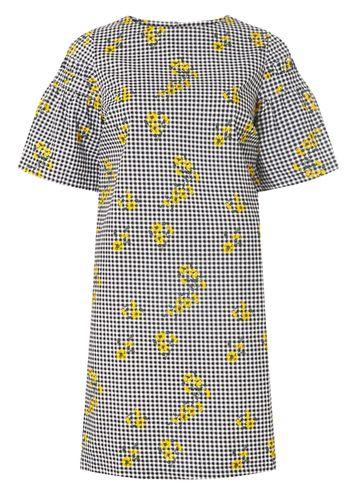 Dorothy Perkins Black And Ivory Gingham Print Shift Dres