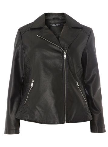 Dorothy Perkins Dp Curve Black Quilted Biker Jacket