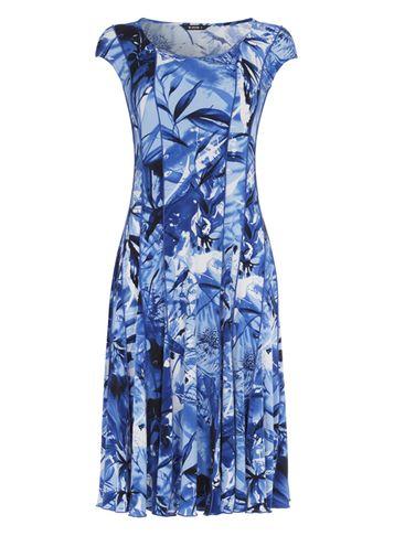 Dorothy Perkins *roman Originals Blue Tropical Print Dress
