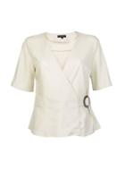 Dorothy Perkins *stone Linen Buckle Wrap Top
