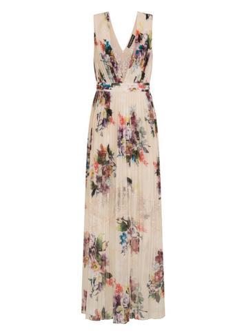 Dorothy Perkins *little Mistress Cream Floral Print Maxi Dress