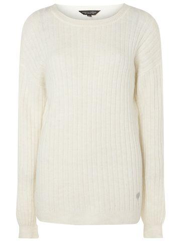 Dorothy Perkins *tall Breast Cancer Care Ivory Ribbed Jumper