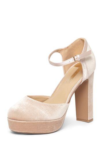 Dorothy Perkins Pink 'grace' Velvet Platforms Court Shoes