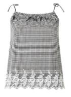 Dorothy Perkins Black Gingham Embroidered Camisole Top