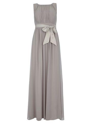 Dorothy Perkins *showcase Grey Satin Tie Detail Maxi Dress