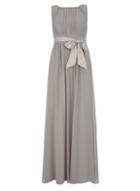 Dorothy Perkins *showcase Grey Satin Tie Detail Maxi Dress