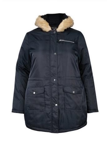 Dorothy Perkins *dp Curve Navy Luxe Faux Fur Parka Coat