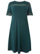 Dorothy Perkins Dp Curve Green Lace Flutter Sleeve Skater Dress