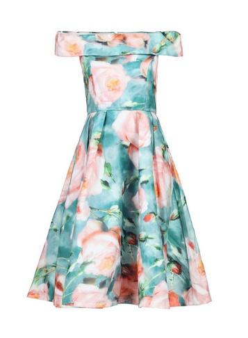 *jolie Moi Green Floral Print Dress