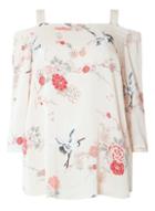 Dorothy Perkins Dp Curve Pink Heron Print Top