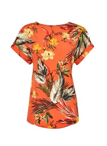 Dorothy Perkins *tall Orange Tropical Print Top