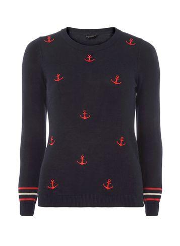 Dorothy Perkins Navy Anchor Jumper