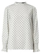 Dorothy Perkins Ivory Spot Long Sleeve Top