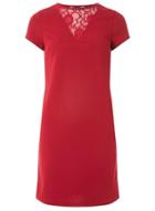 Dorothy Perkins Red Lace Insert Detail Shift Dress