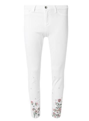 Dorothy Perkins White Floral Hem Darcy Jeans