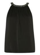 Dorothy Perkins Black Cutaway Embellished Top