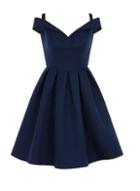 Dorothy Perkins *chi Chi London Petite Blue Bardot Dress