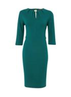 Dorothy Perkins *green Pleat Hardware Bodycon Dress