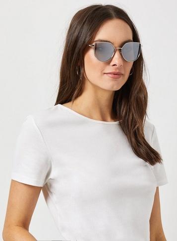 Dorothy Perkins Silver Hexagonal Sunglasses