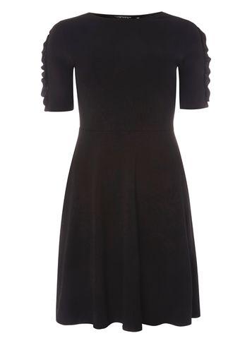 Dorothy Perkins Black Frill Sleeve Skater Dress