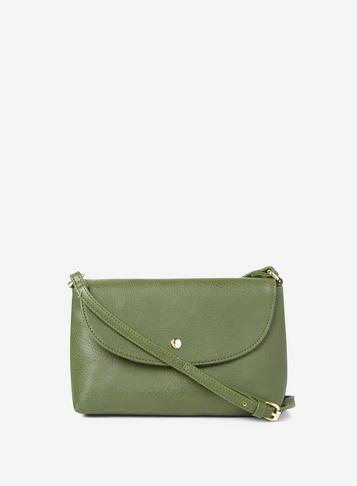 Dorothy Perkins Green Pouch Stud Cross Body Bag