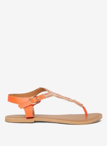 Dorothy Perkins Coral Bali Beaded Sandals