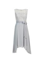 Billie & Blossom *biilie & Blossom Petite Grey Lace Midi Dress