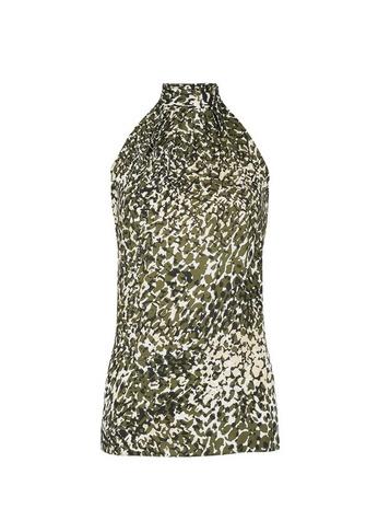 Dorothy Perkins *tall Khaki Camouflage Print High Neck Top