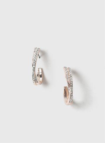 Dorothy Perkins Rhinestone Twist Hoop Earrings