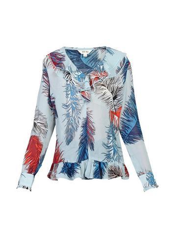 Dorothy Perkins *jolie Moi Blue Multi Frill Blouse