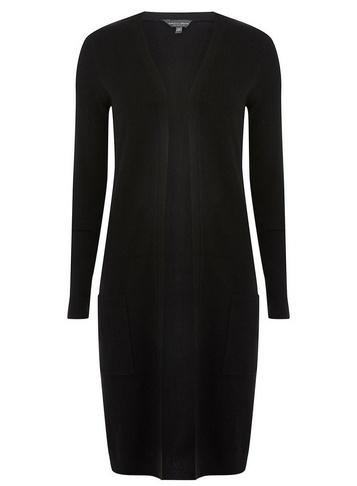 Dorothy Perkins *tall Black Longline Pocket Cardigan